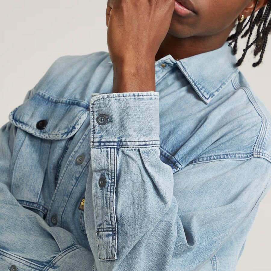 G-Star RAW Pleated 2-Pocket Boxy Shirt Lichtblauw Heren - Foto 3