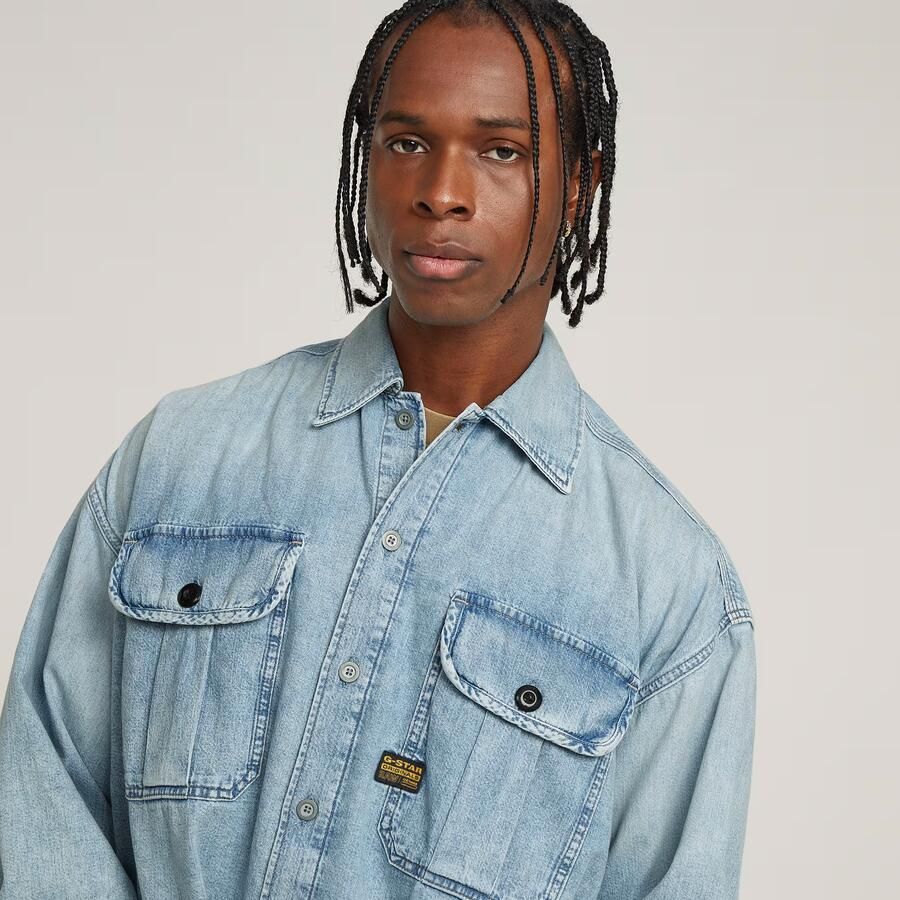 G-Star RAW Pleated 2-Pocket Boxy Shirt Lichtblauw Heren - Foto 4