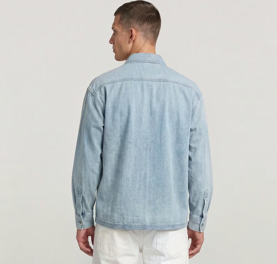 G-Star RAW Pleated 2-Pocket Boxy Shirt Lichtblauw Heren - Foto 3