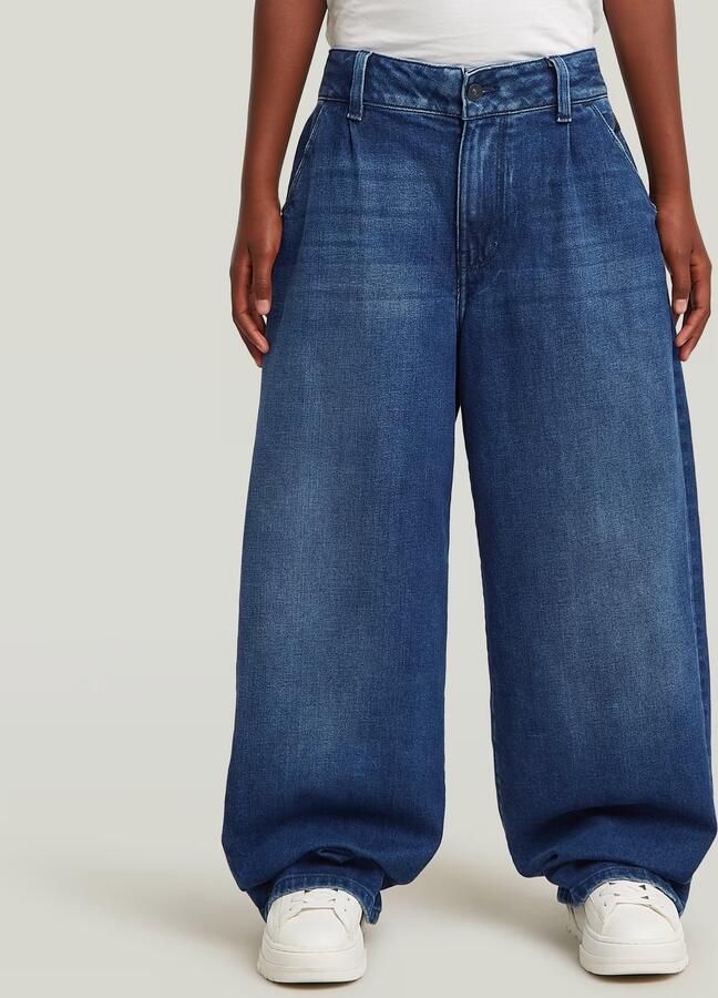 G-Star RAW Pleated Barrel Chino Loose Jeans voor meisjes Midden blauw meisjes