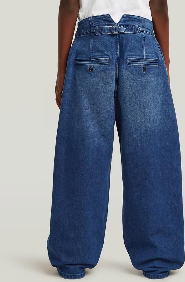 G-Star RAW Pleated Barrel Chino Loose Jeans voor meisjes Midden blauw meisjes - Foto 5