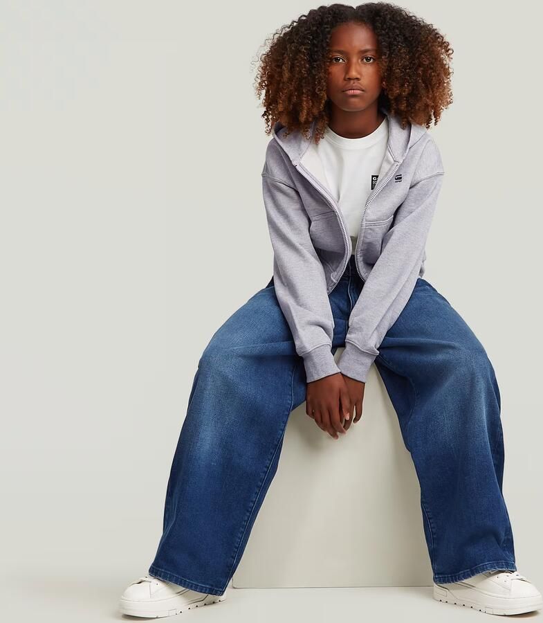 G-Star RAW Pleated Barrel Chino Loose Jeans voor meisjes Midden blauw meisjes - Foto 3