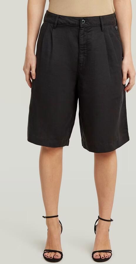 G-Star RAW Pleated Bermuda Short Zwart Dames