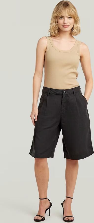 G-Star RAW Pleated Bermuda Short Zwart Dames - Foto 7