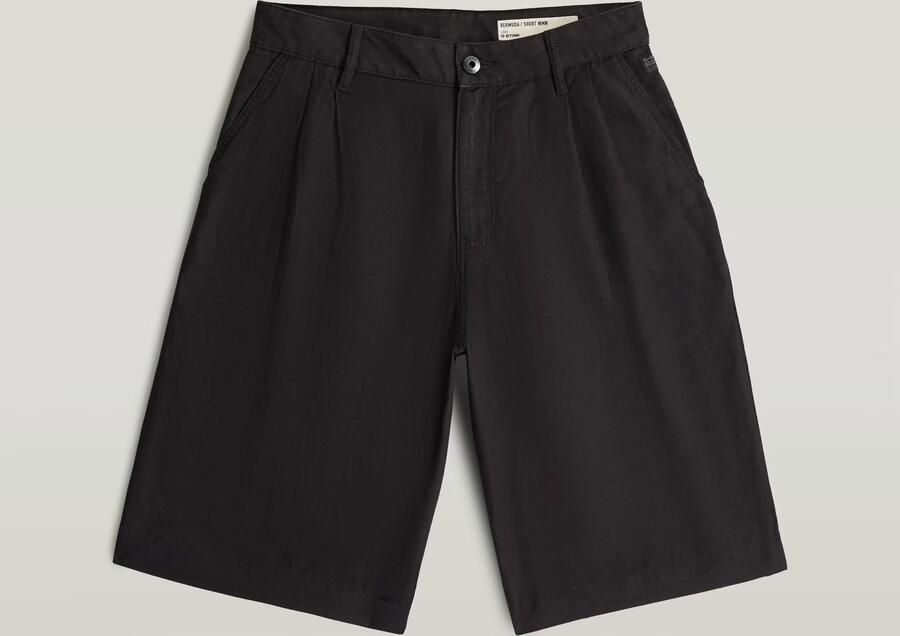 G-Star RAW Pleated Bermuda Short Zwart Dames - Foto 4