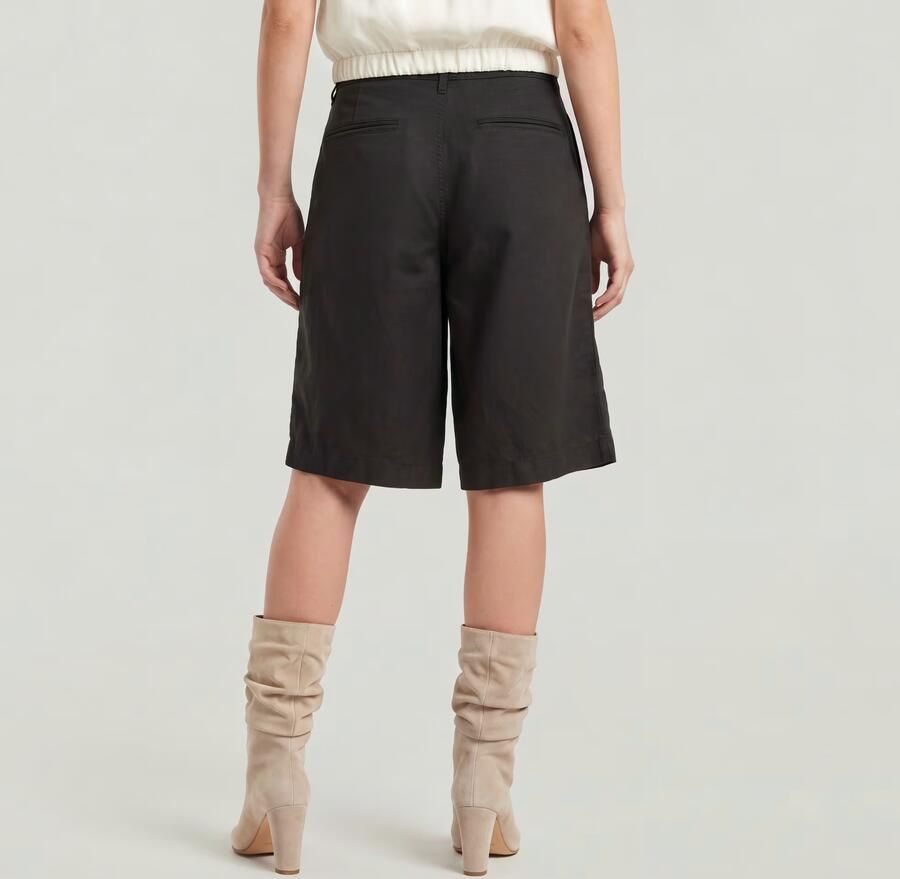 G-Star RAW Pleated Bermuda Short Zwart Dames - Foto 4