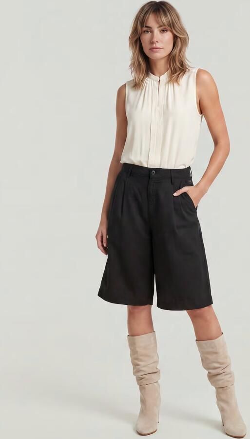 G-Star RAW Pleated Bermuda Short Zwart Dames - Foto 6
