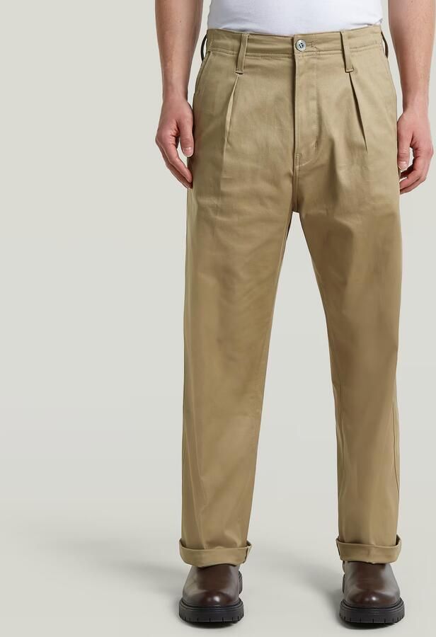 G-Star RAW Pleated Chino Relaxed Beige Heren