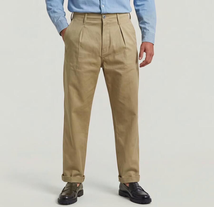 G-Star RAW Pleated Chino Relaxed Beige Heren - Foto 4