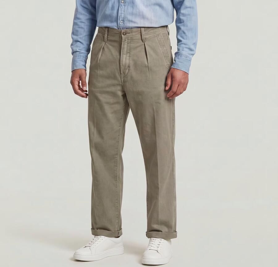 G-Star RAW Pleated Chino Relaxed Bruin Heren - Foto 4