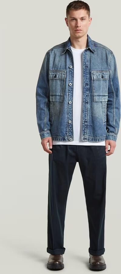 G-Star RAW Pleated Chino Relaxed Donkerblauw Heren - Foto 7