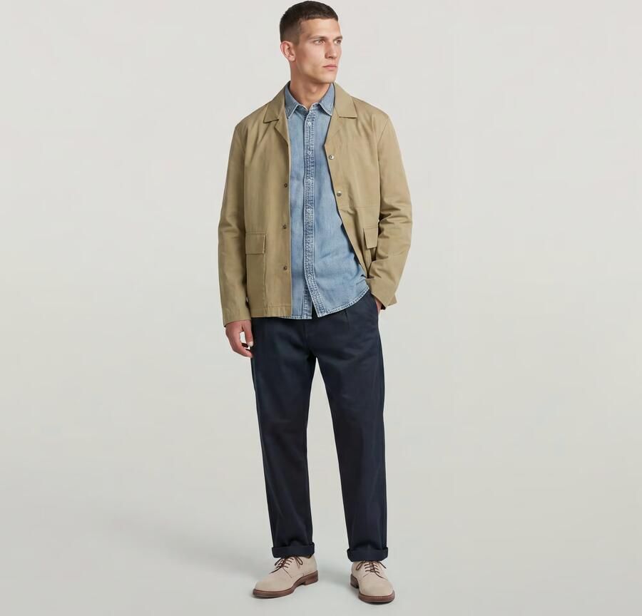 G-Star RAW Pleated Chino Relaxed Donkerblauw Heren - Foto 6