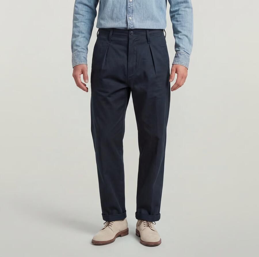 G-Star RAW Pleated Chino Relaxed Donkerblauw Heren - Foto 4
