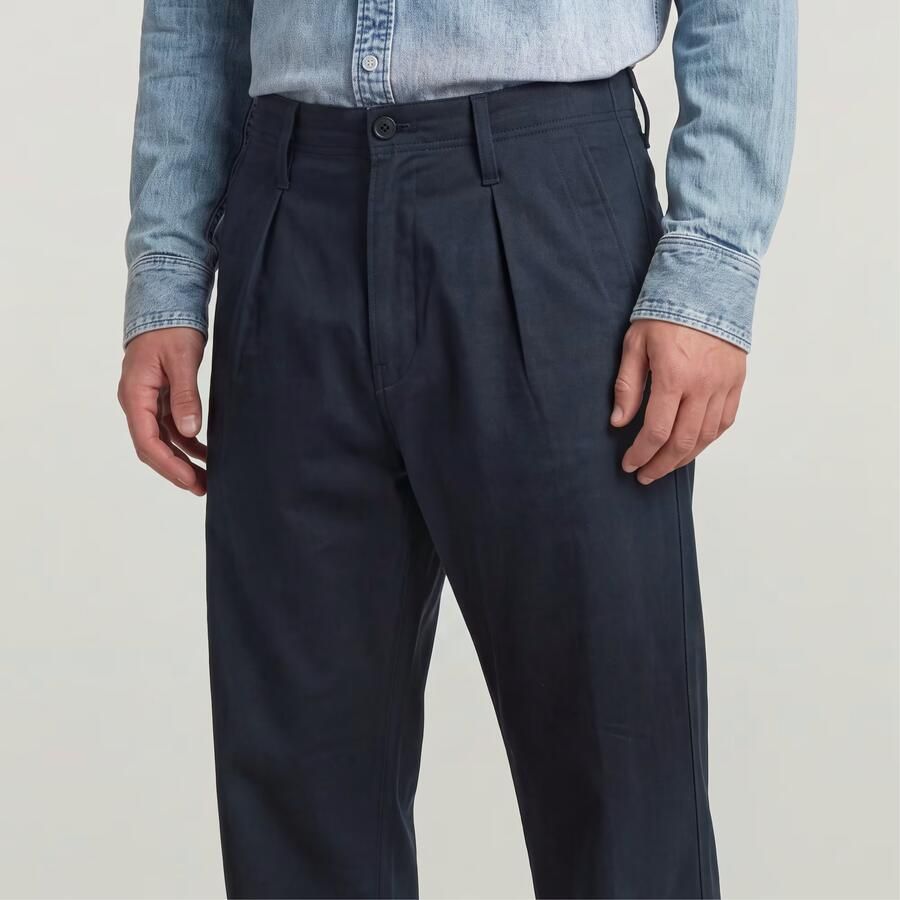 G-Star RAW Pleated Chino Relaxed Donkerblauw Heren - Foto 3