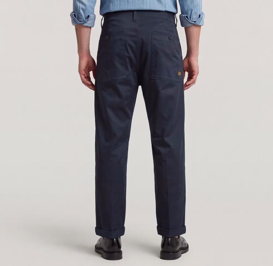 G-Star RAW Pleated Chino Relaxed Donkerblauw Heren - Foto 5