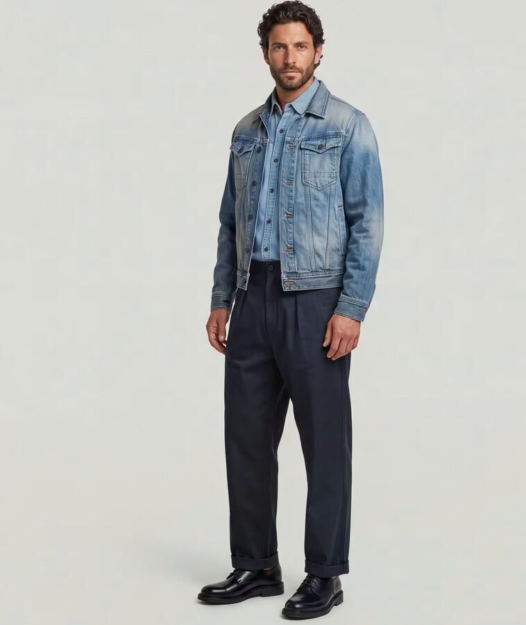 G-Star RAW Pleated Chino Relaxed Donkerblauw Heren - Foto 6