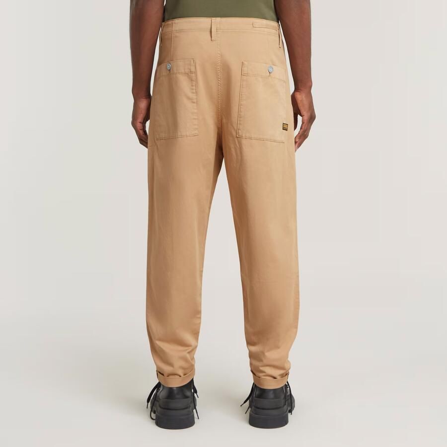 G-Star RAW Pleated Chino Relaxed Tapered Bruin Heren