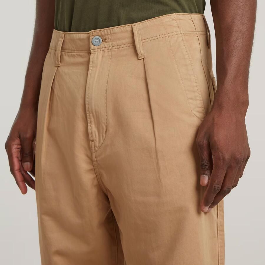 G-Star RAW Pleated Chino Relaxed Tapered Bruin Heren - Foto 3