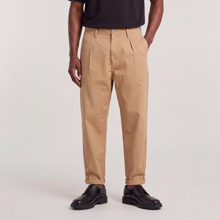 G-Star RAW Pleated Chino Relaxed Tapered Bruin Heren - Foto 4