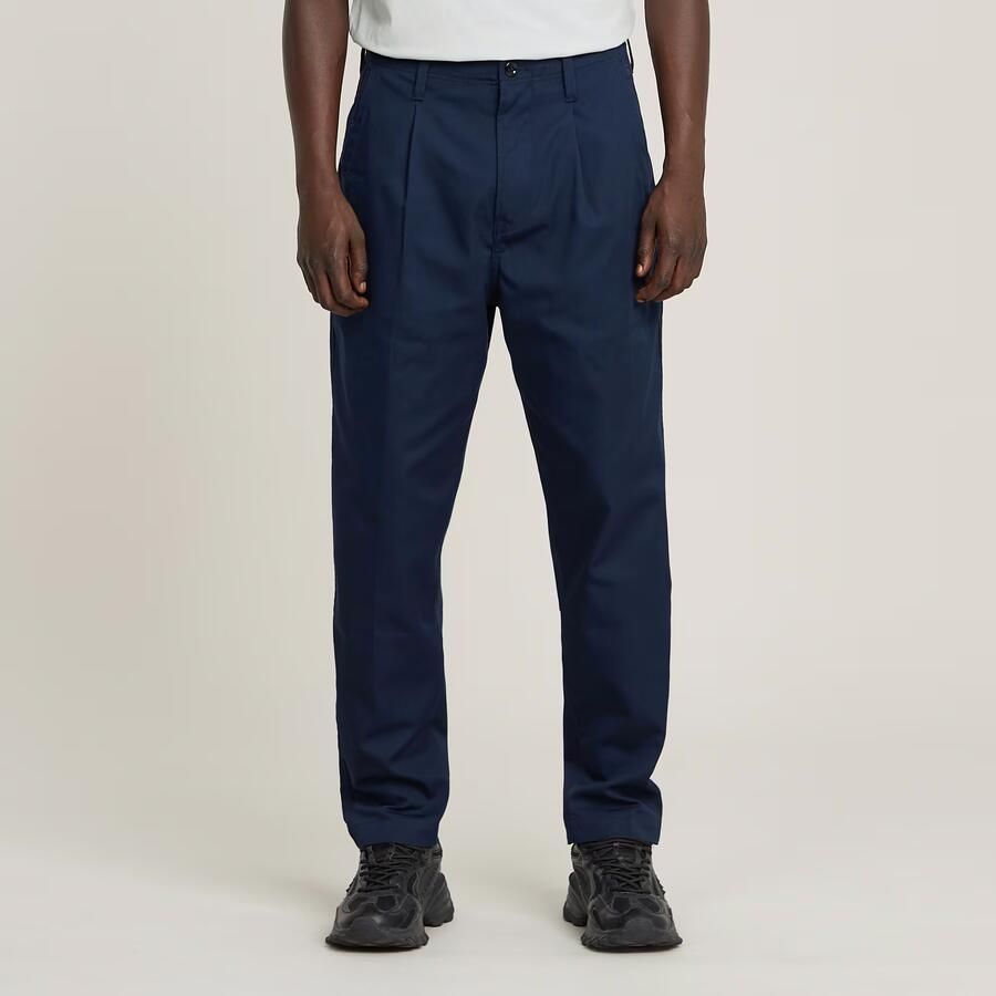 G-Star RAW Pleated Chino Relaxed Tapered Donkerblauw Heren - Foto 7