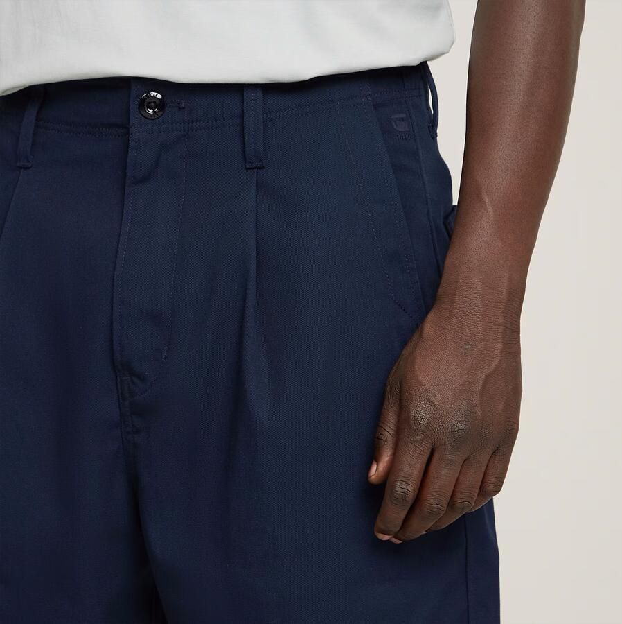 G-Star RAW Pleated Chino Relaxed Tapered Donkerblauw Heren - Foto 3