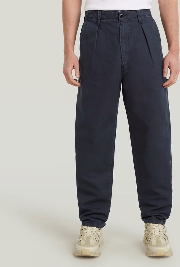 G-Star RAW Pleated Chino Relaxed Tapered Donkerblauw Heren