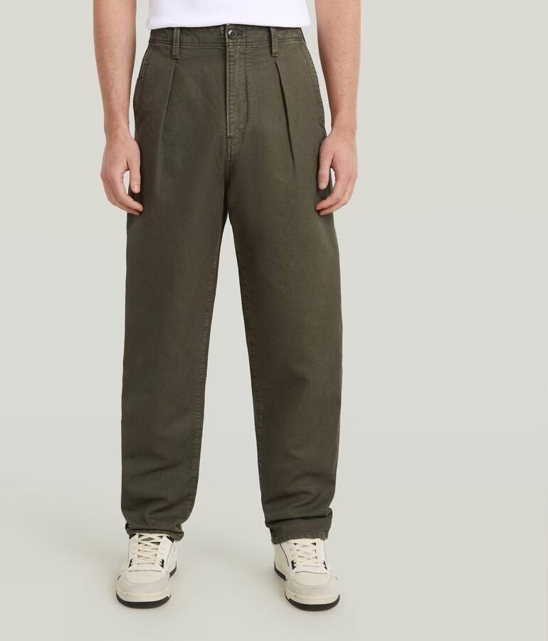 G-Star RAW Pleated Chino Relaxed Tapered Grijs Heren