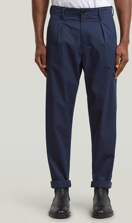 G-Star RAW Pleated Chino Relaxed Tapered Jeans Donkerblauw Heren - Foto 1