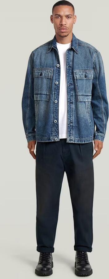 G-Star RAW Pleated Chino Relaxed Tapered Jeans Donkerblauw Heren - Foto 6