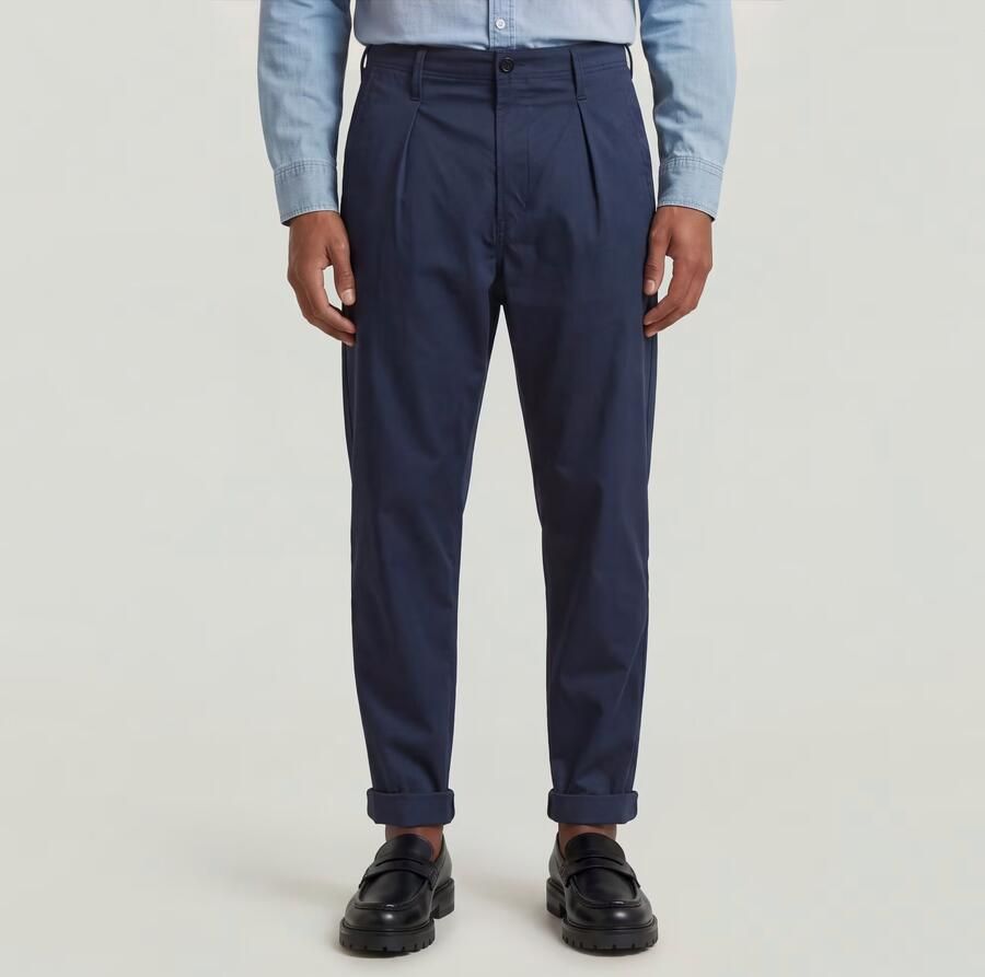 G-Star RAW Pleated Chino Relaxed Tapered Jeans Donkerblauw Heren - Foto 6