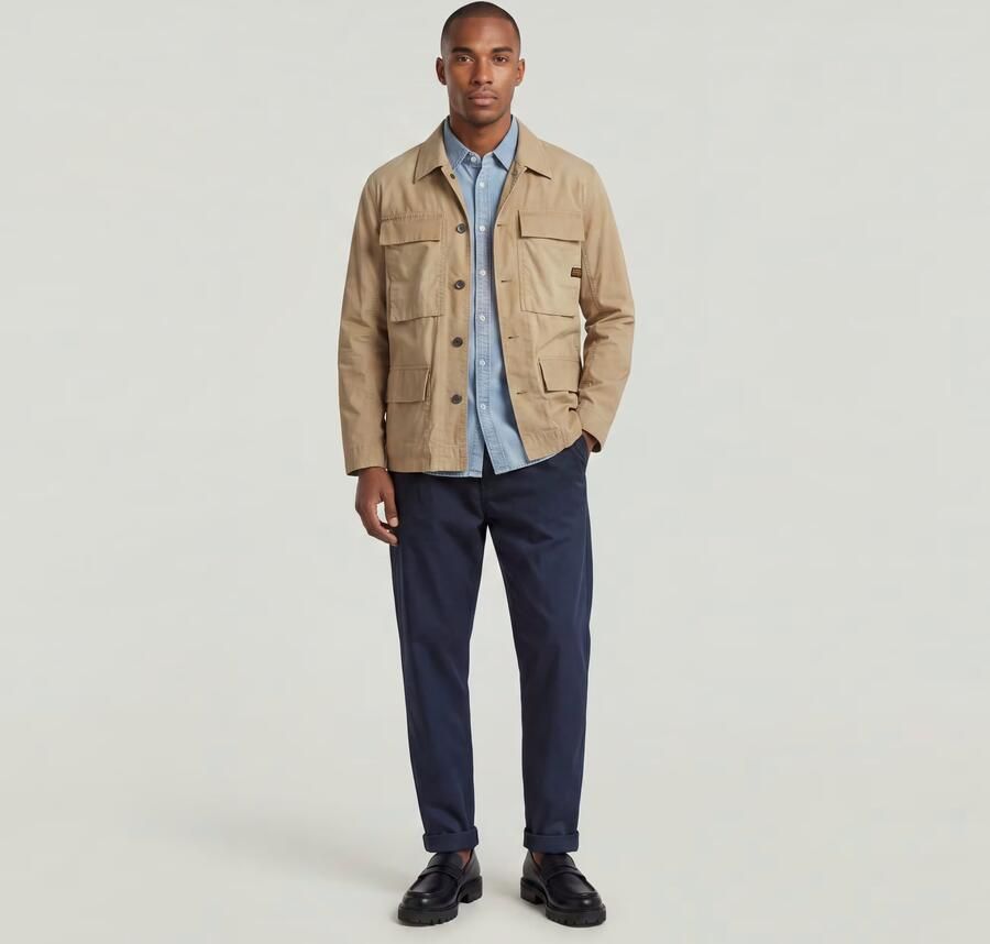 G-Star RAW Pleated Chino Relaxed Tapered Jeans Donkerblauw Heren - Foto 9