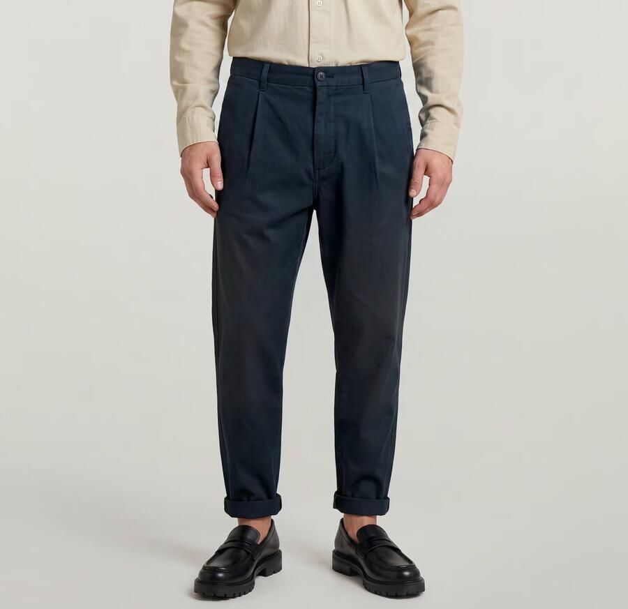 G-Star RAW Pleated Chino Relaxed Tapered Jeans Donkerblauw Heren - Foto 5