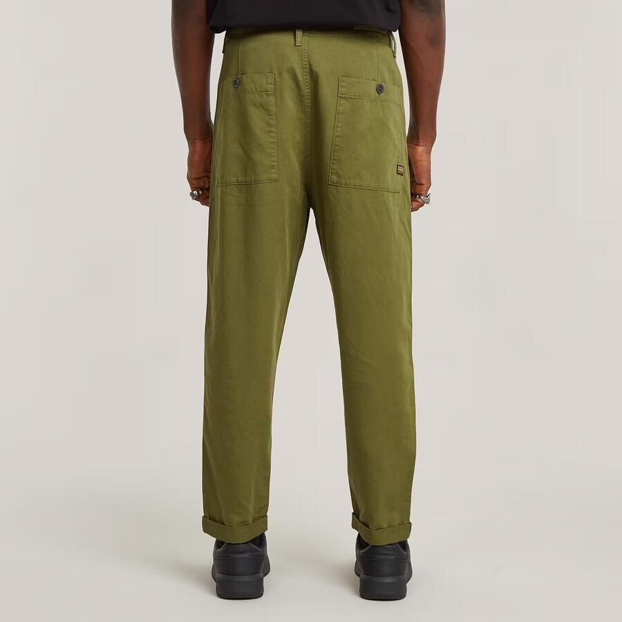 G-Star RAW Pleated Chino Relaxed Tapered Jeans Groen Heren