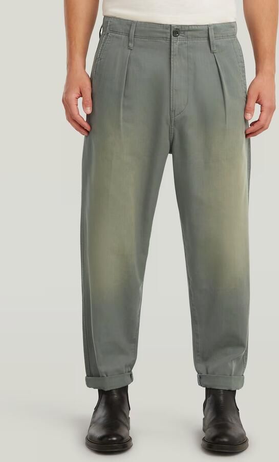G-Star RAW Pleated Chino Relaxed Tapered Jeans Groen Heren