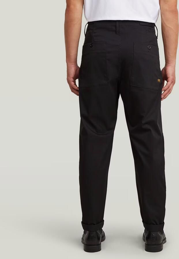 G-Star RAW Pleated Chino Relaxed Tapered Jeans Zwart Heren