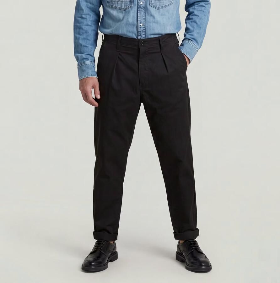 G-Star RAW Pleated Chino Relaxed Tapered Jeans Zwart Heren - Foto 6