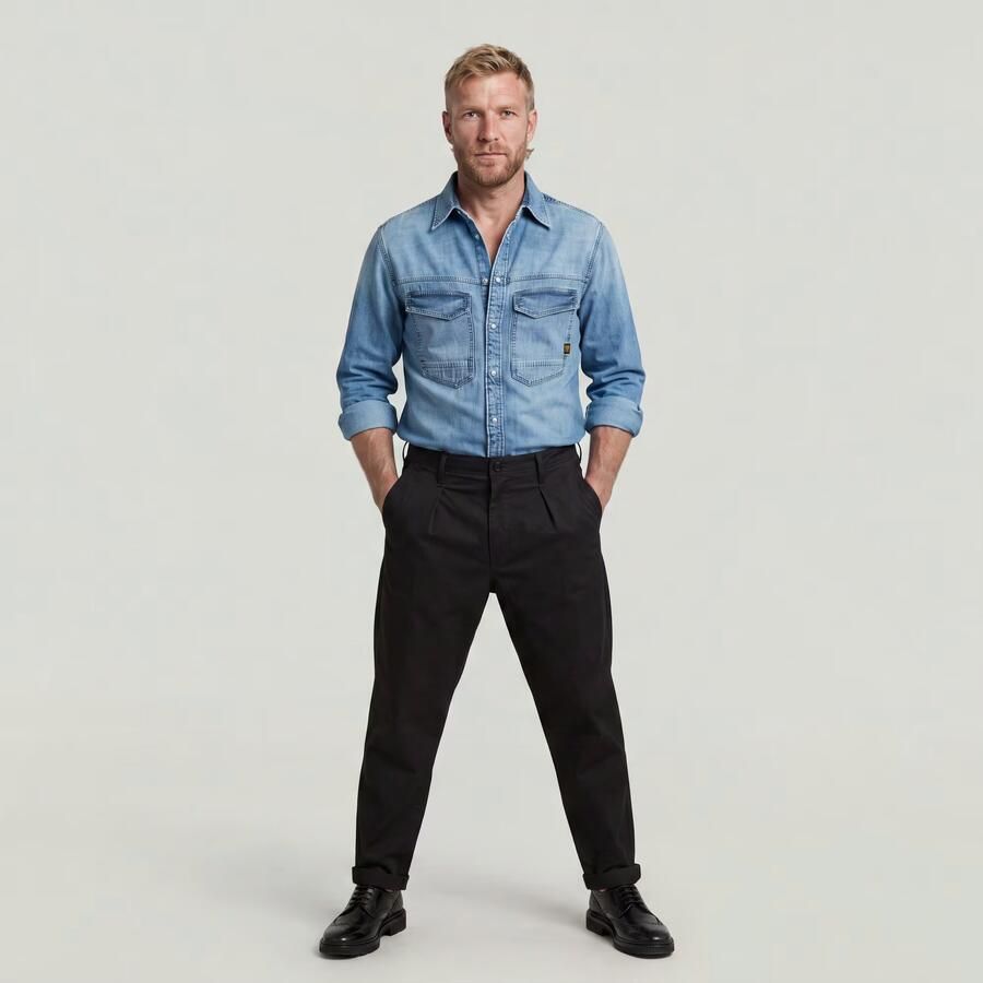 G-Star RAW Pleated Chino Relaxed Tapered Jeans Zwart Heren - Foto 3