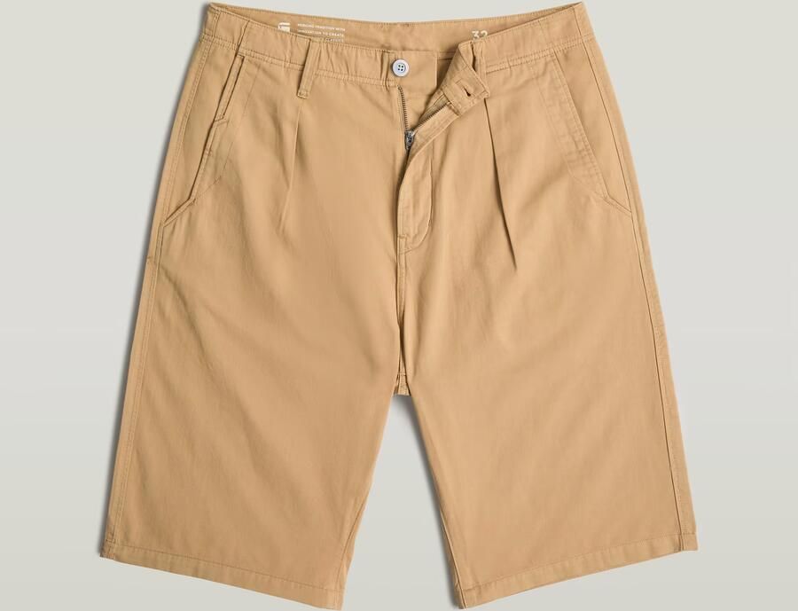 G-Star RAW Pleated Chino Short Bruin Heren - Foto 5