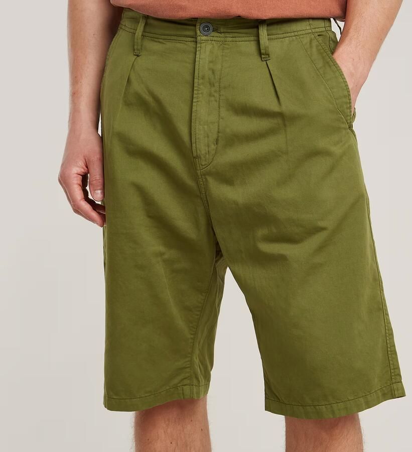 G-Star RAW Pleated Chino Short Groen Heren - Foto 4
