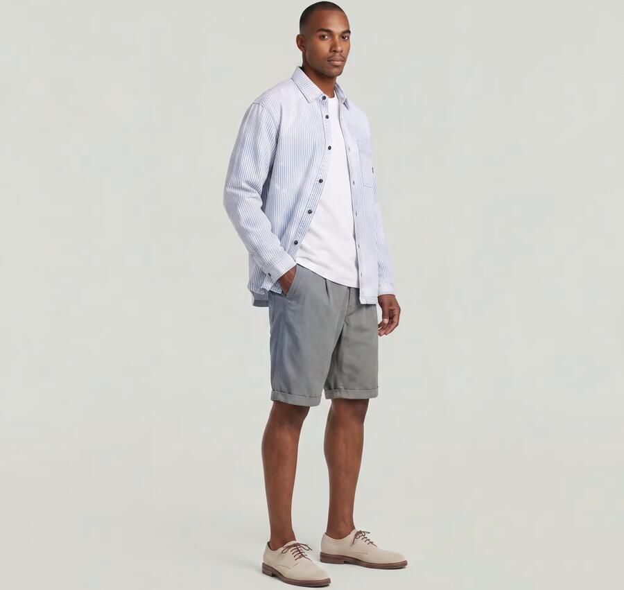 G-Star RAW Pleated Chino Short Groen Heren - Foto 5