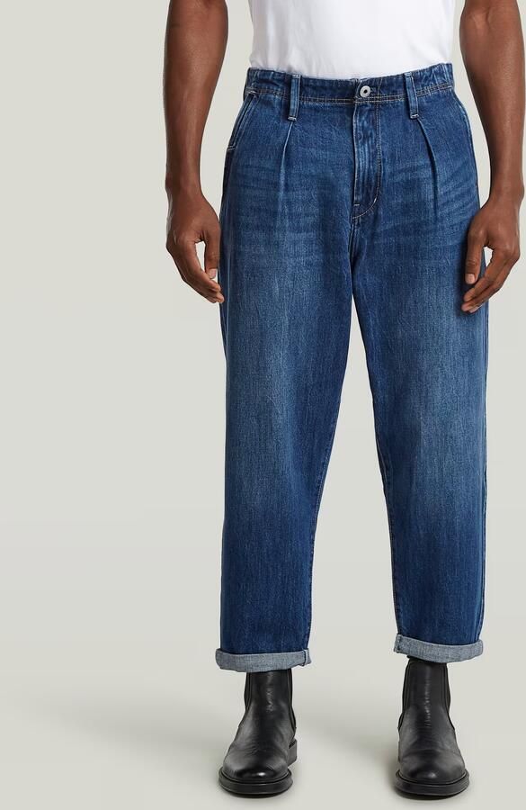 G-Star RAW Pleated Denim Relaxed Tapered Chino Donkerblauw Heren