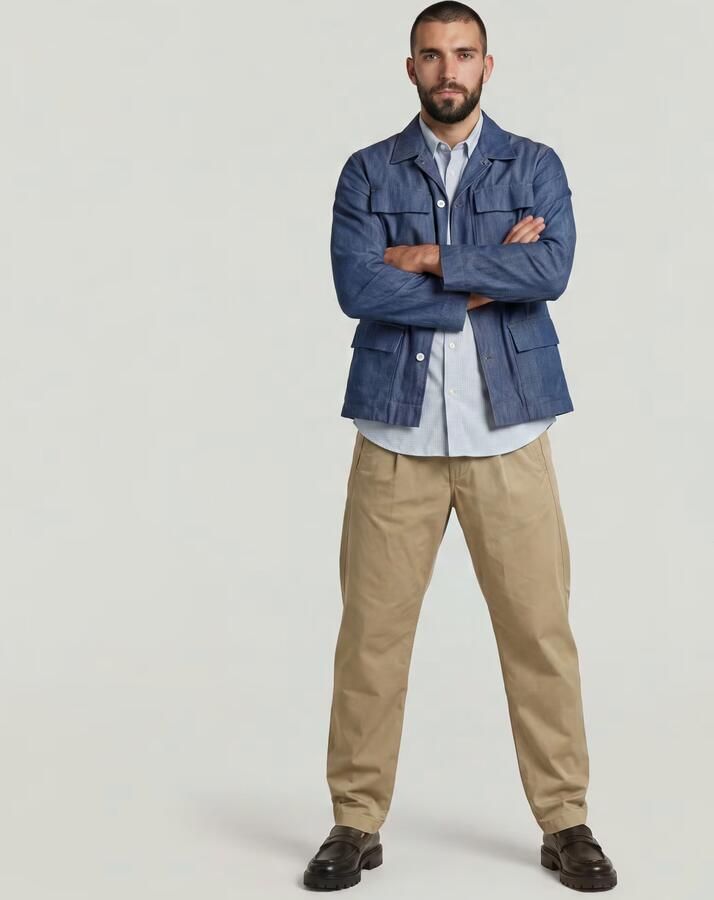 G-Star RAW Pleated Loose Tapered Chino Beige Heren - Foto 6