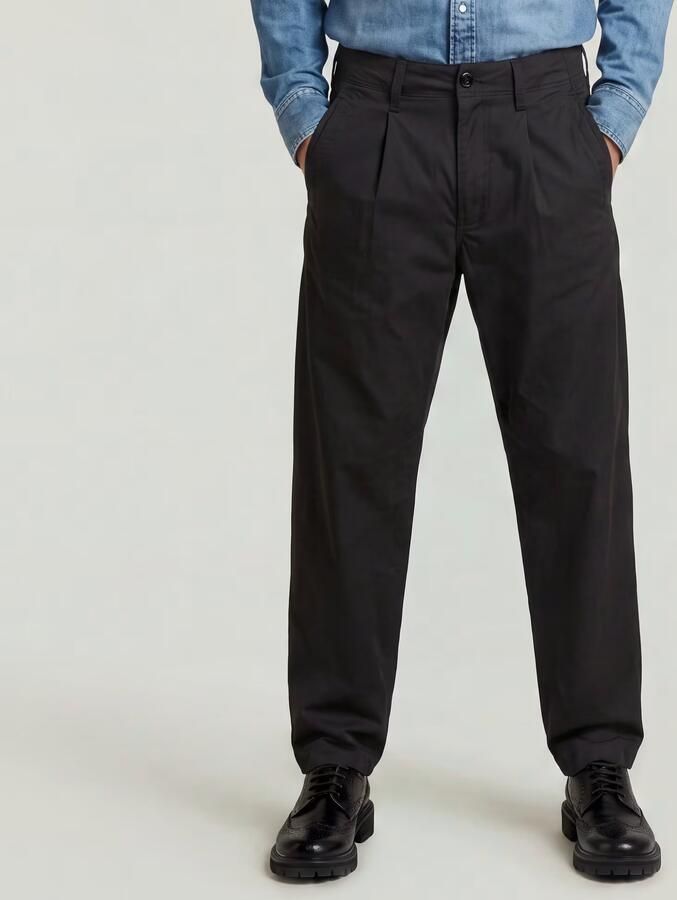 G-Star RAW Pleated Loose Tapered Chino Zwart Heren - Foto 5
