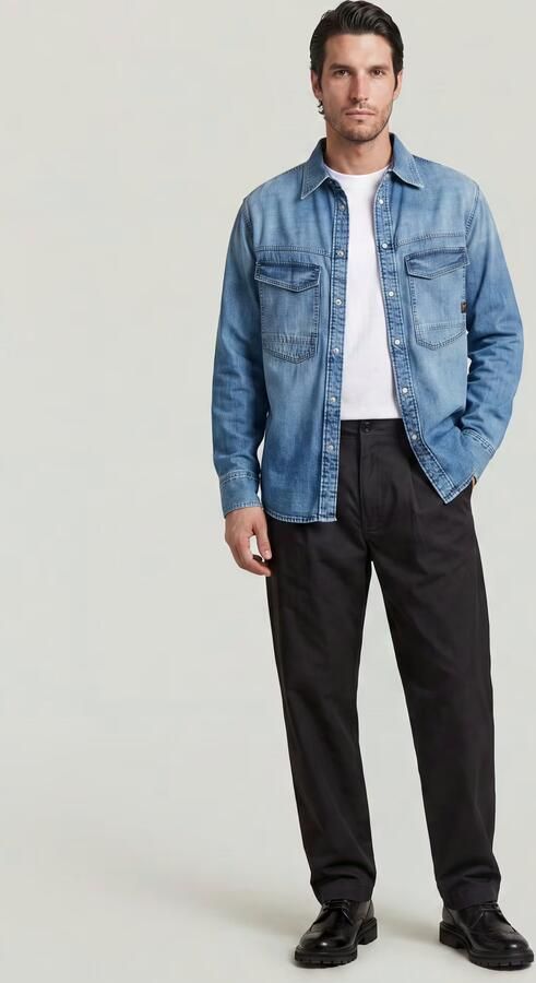 G-Star RAW Pleated Loose Tapered Chino Zwart Heren - Foto 7