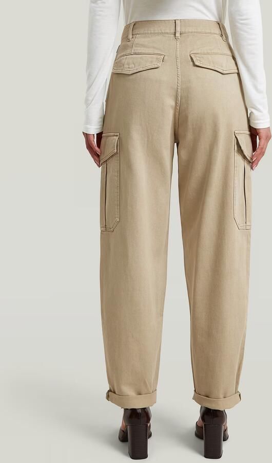 G-Star RAW Pleated Tapered Cargo Chino Beige Dames - Foto 6