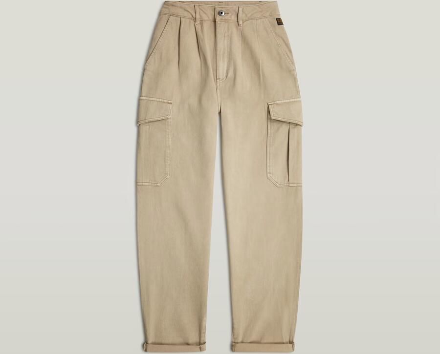 G-Star RAW Pleated Tapered Cargo Chino Beige Dames - Foto 3
