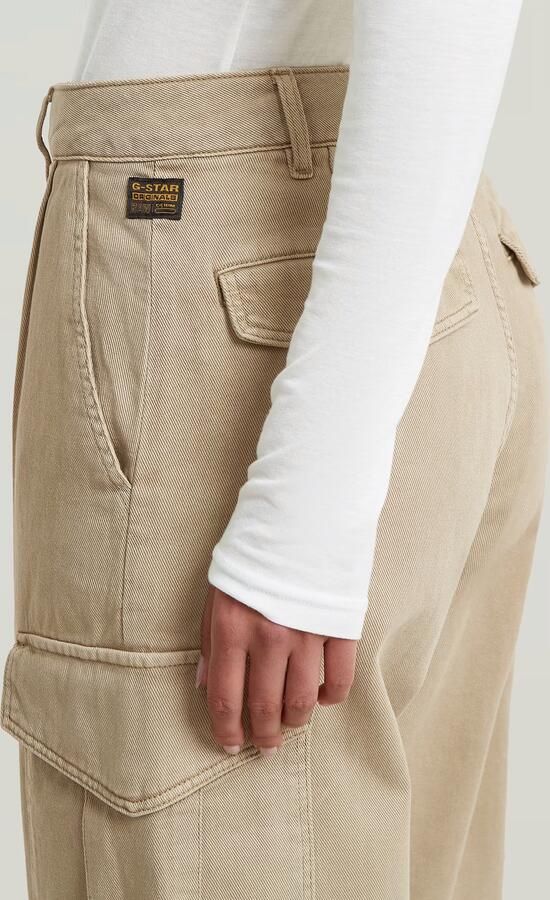 G-Star RAW Pleated Tapered Cargo Chino Beige Dames - Foto 5