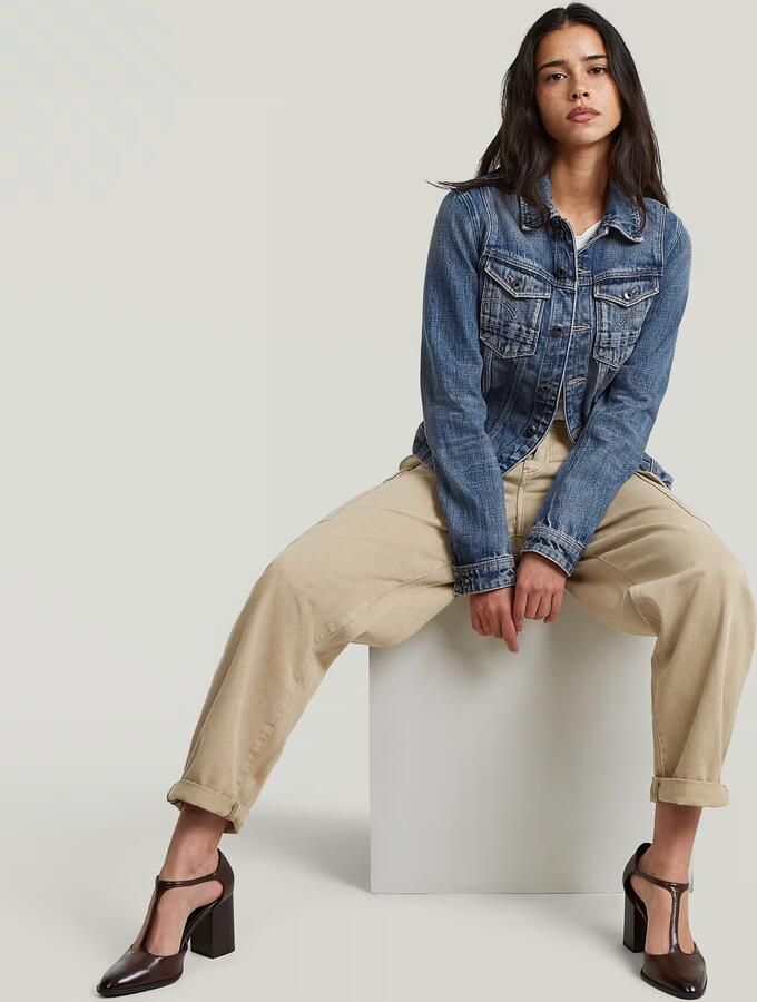 G-Star RAW Pleated Tapered Cargo Chino Beige Dames - Foto 4