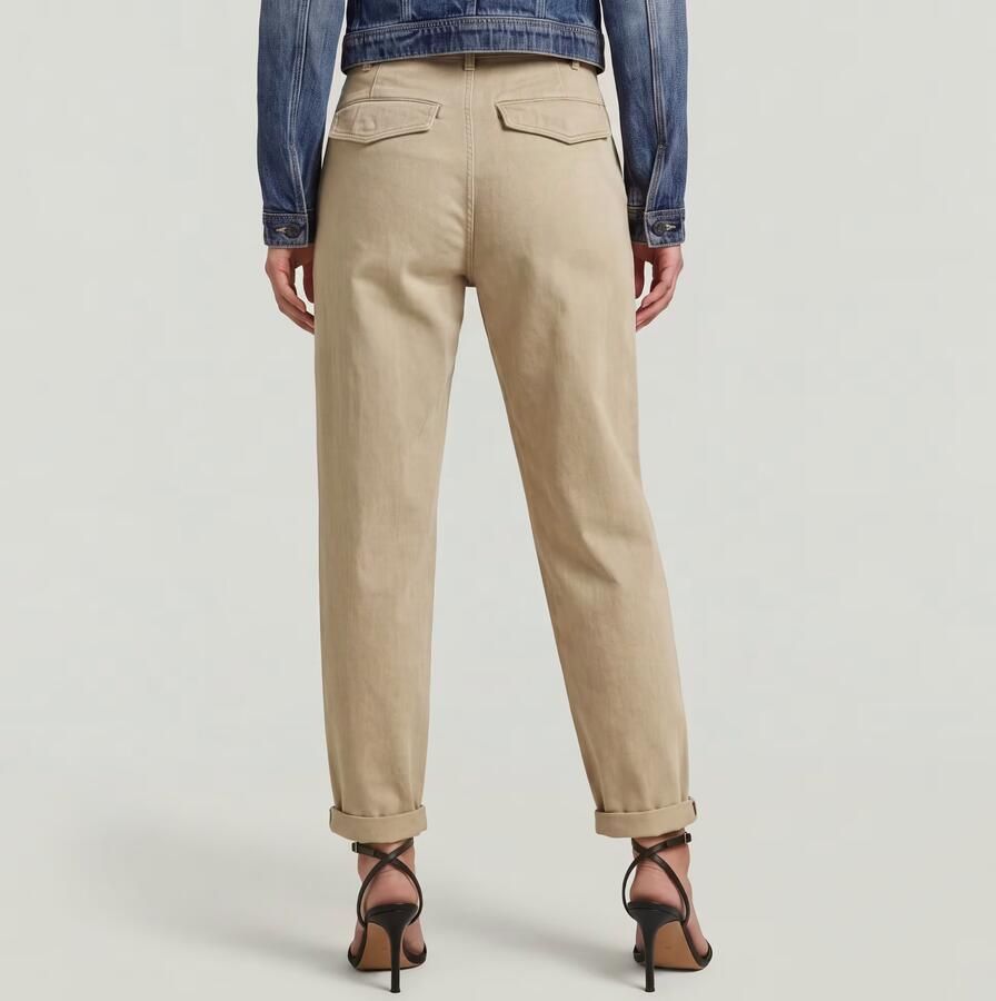 G-Star RAW Pleated Tapered Cargo Chino Beige Dames - Foto 3