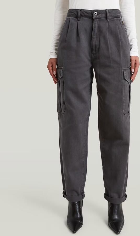 G-Star RAW Pleated Tapered Cargo Chino Grijs Dames